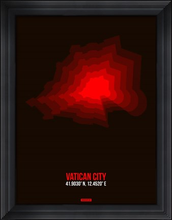 Framed Vatican City Radiant Map 1 Print