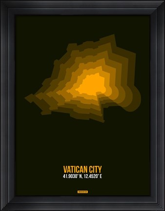 Framed Vatican City Radiant Map 2 Print