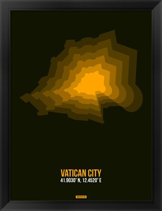 Framed Vatican City Radiant Map 2 Print