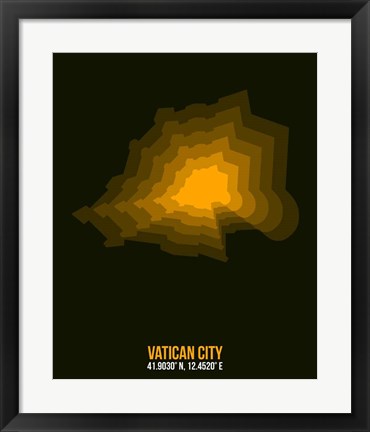 Framed Vatican City Radiant Map 2 Print