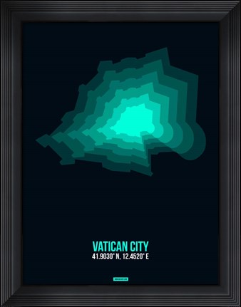 Framed Vatican City Radiant Map 3 Print