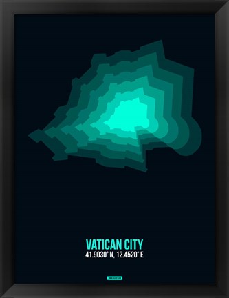 Framed Vatican City Radiant Map 3 Print