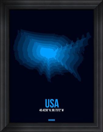 Framed USA Radiant Map 1 Print