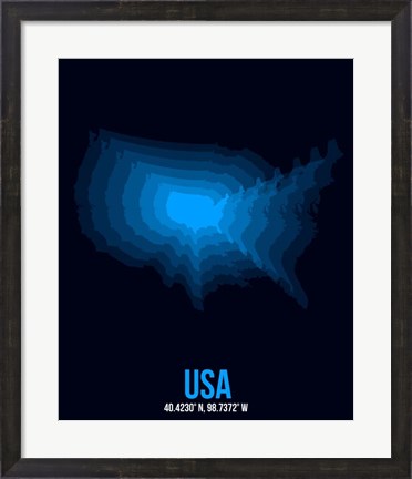Framed USA Radiant Map 1 Print