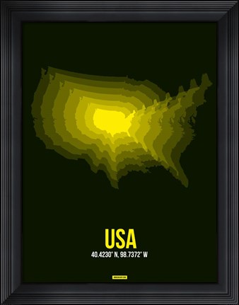 Framed USA Radiant Map 3 Print
