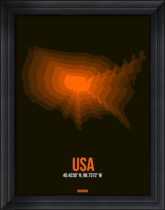 Framed USA Radiant Map 4 Print