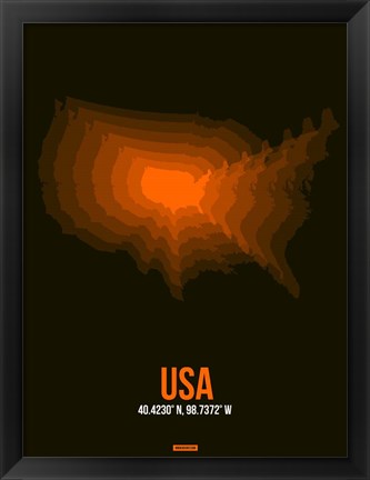 Framed USA Radiant Map 4 Print