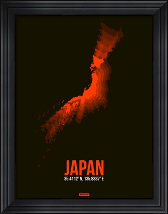 Framed Japan Radiant Map 1 Print
