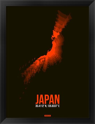 Framed Japan Radiant Map 1 Print