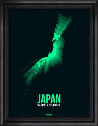 Framed Japan Radiant Map 2 Print