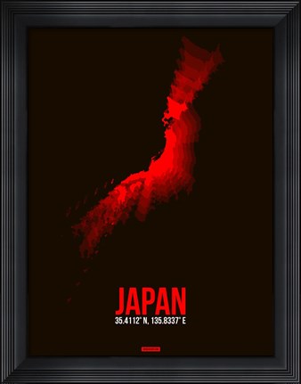 Framed Japan Radiant Map 3 Print