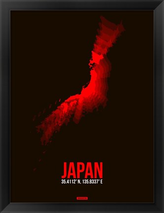 Framed Japan Radiant Map 3 Print