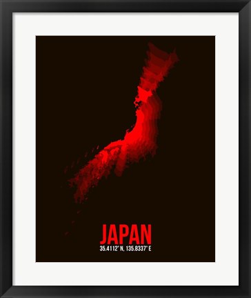 Framed Japan Radiant Map 3 Print