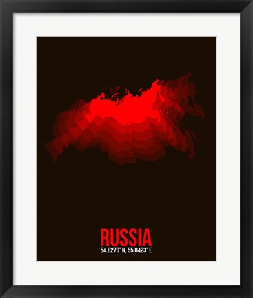 Framed Russia Radiant Map 1 Print