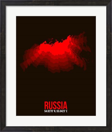 Framed Russia Radiant Map 1 Print