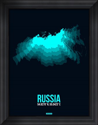 Framed Russia Radiant Map 2 Print