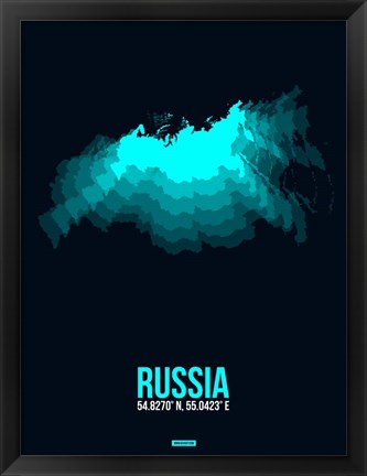 Framed Russia Radiant Map 2 Print