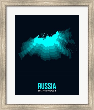 Framed Russia Radiant Map 2 Print