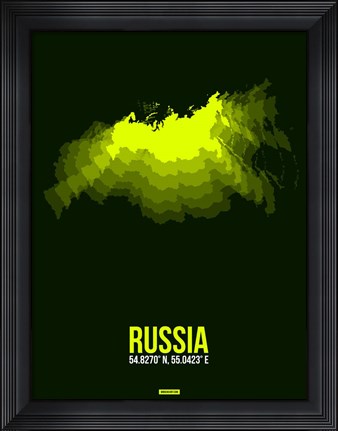 Framed Russia Radiant Map 3 Print