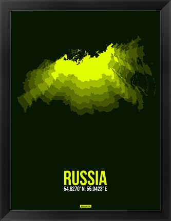 Framed Russia Radiant Map 3 Print