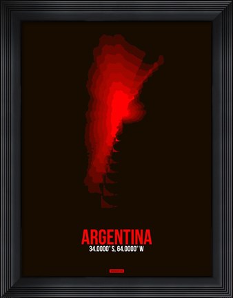 Framed Argentina Radiant Map 2 Print