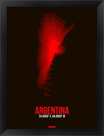 Framed Argentina Radiant Map 2 Print