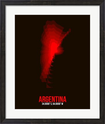 Framed Argentina Radiant Map 2 Print