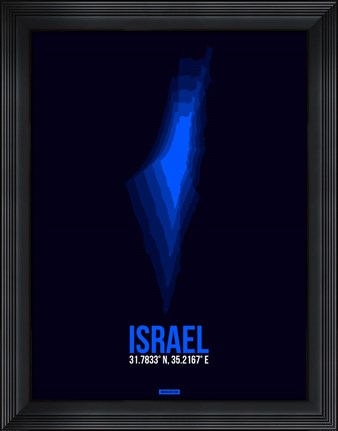 Framed Israel Radiant Map 1 Print