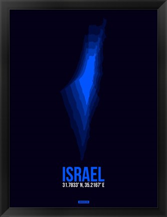 Framed Israel Radiant Map 1 Print