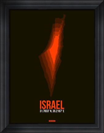 Framed Israel Radiant Map 2 Print