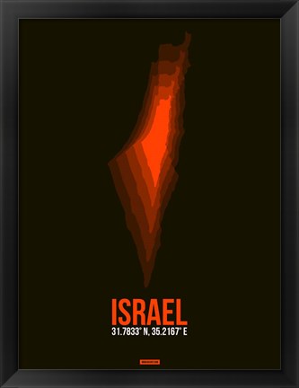 Framed Israel Radiant Map 2 Print