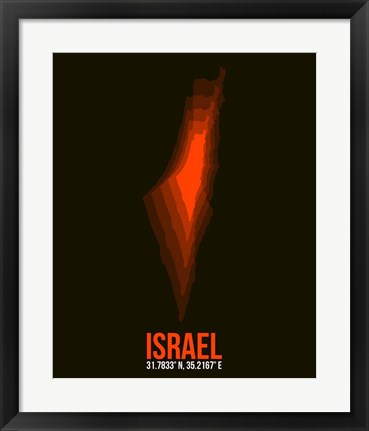 Framed Israel Radiant Map 2 Print