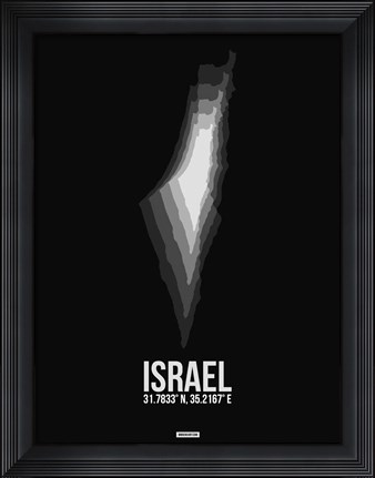 Framed Israel Radiant Map 3 Print
