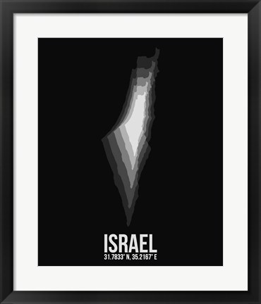 Framed Israel Radiant Map 3 Print