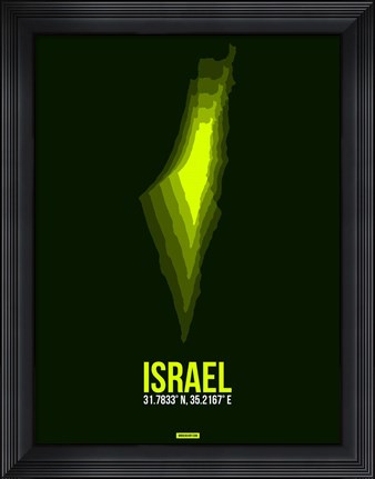 Framed Israel Radiant Map 4 Print