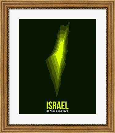 Framed Israel Radiant Map 4 Print