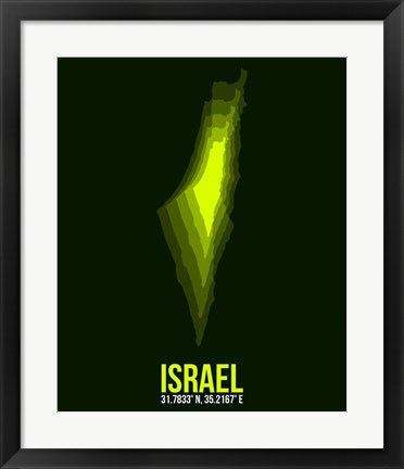 Framed Israel Radiant Map 4 Print