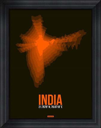 Framed India Radiant Map 1 Print