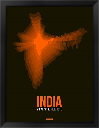 Framed India Radiant Map 1 Print