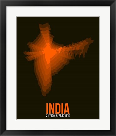 Framed India Radiant Map 1 Print