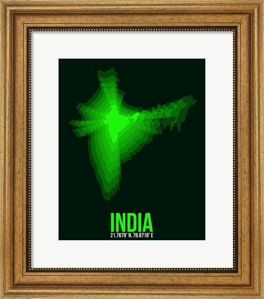 Framed India Radiant Map 2 Print