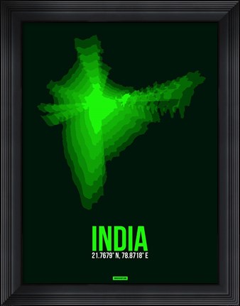 Framed India Radiant Map 2 Print
