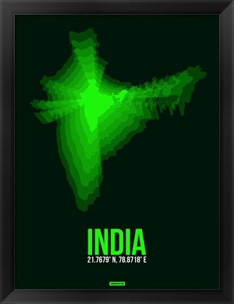 Framed India Radiant Map 2 Print