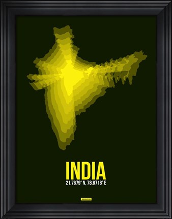 Framed India Radiant Map 3 Print