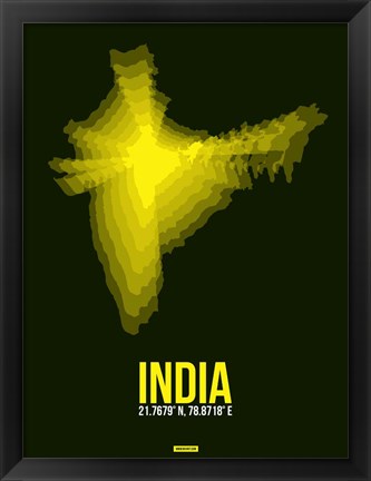 Framed India Radiant Map 3 Print