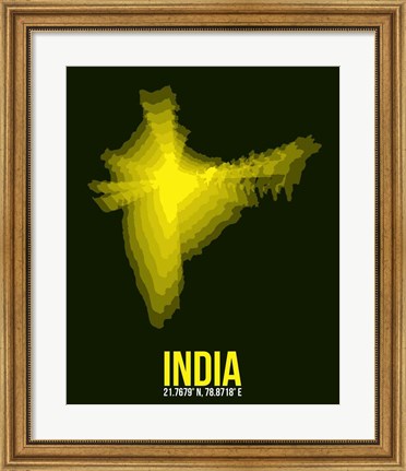 Framed India Radiant Map 3 Print