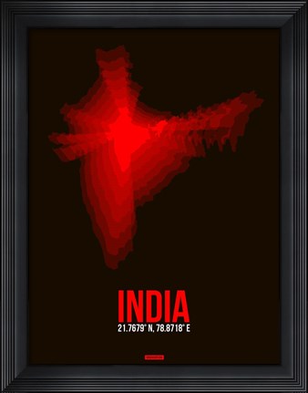 Framed India Radiant Map 4 Print