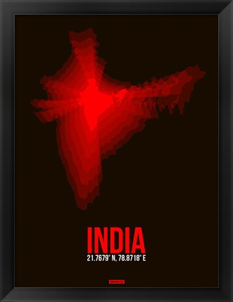 Framed India Radiant Map 4 Print