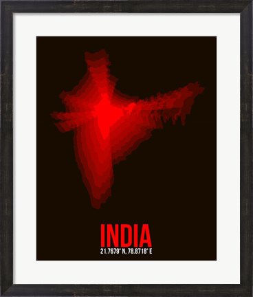 Framed India Radiant Map 4 Print