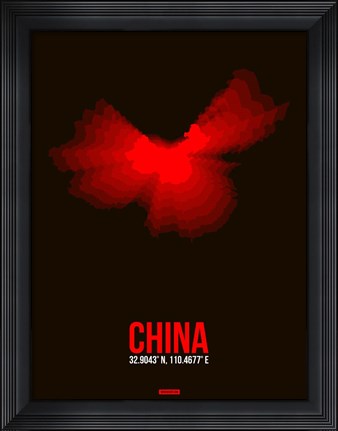 Framed China Radiant Map 1 Print